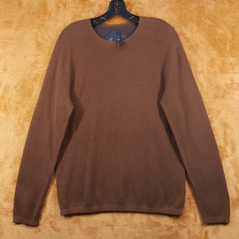 RAG & BONE Sweater Mens Medium Brown Pullover Wool Blend Knit BENNET CREW $278 - Image 2 of 4