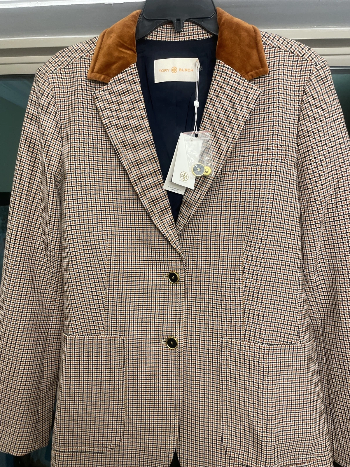 Finitura a quadretti in pelliccia sintetica Tory Burch nuova taglia 10 ? ? ?