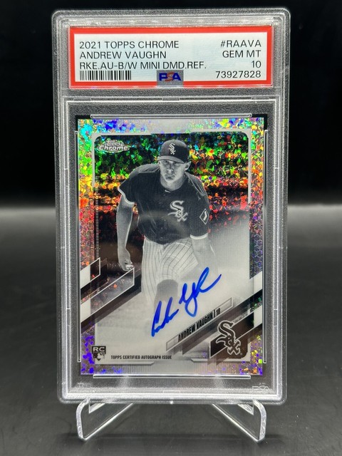 Andrew Vaughn Rookie Autograph 2021 Topps Chrome B&W Mini Diamond SSP White Sox
