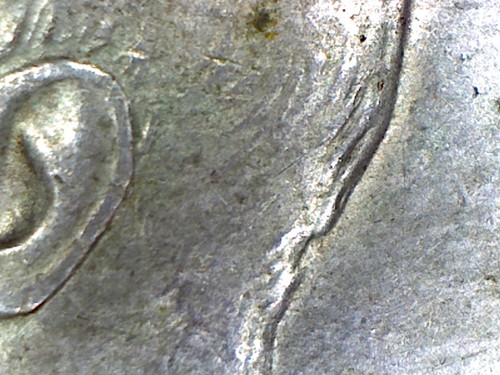 1968-D J.F. KENNDY HALF DOLLAR "Missing Hair" - Picture 2 of 4