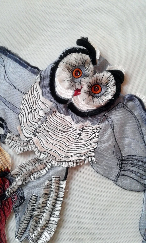 Owl Large Handmade Embroidered Patch from Ukraine - Image 2 of 4