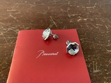 Pair Of Earrings Model Illustre Anthracite In Baccarat Crystal