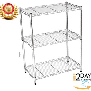 Durable Chrome 3 Shelving Unit For Kitchen Living Room Laundry