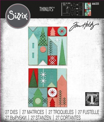 Sizzix Thinlits Stanze Set 27PK - 666335 Holiday Blocks by Tim Holtz