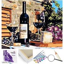 Dipinto con numeri cornice in legno vino