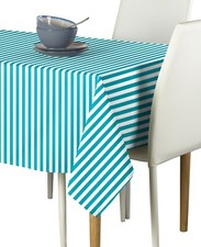 Small Stripes Turquoise Signature Tablecloths - Assorted Sizes
