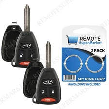 2 Replacement for Jeep 06-07 Commander 05-07 Cherokee Remote Key Fob Shell Case