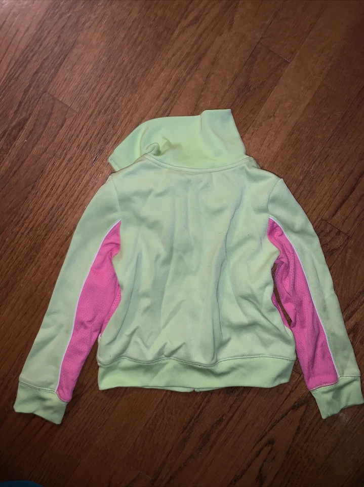 Jaqueta básica GREENDOG Crew Cuts verde limão e rosa quente meninas tamanho 6 ❤️tb11j14 - Imagem 4 de 4