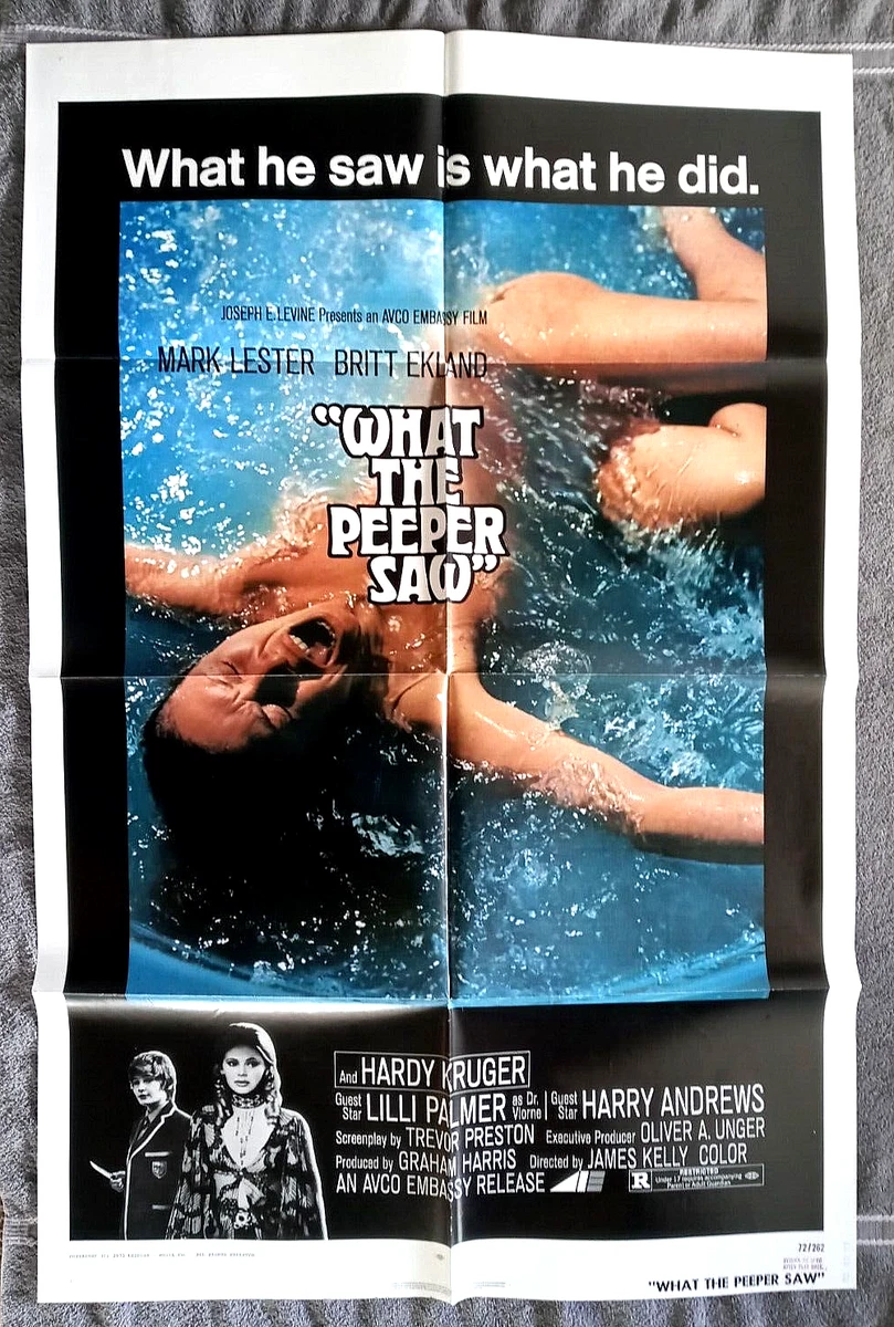 What the Peeper Saw Movie Poster HORROR Mark Lester Britt Ekland HARDY  KRUGER 72 | eBay