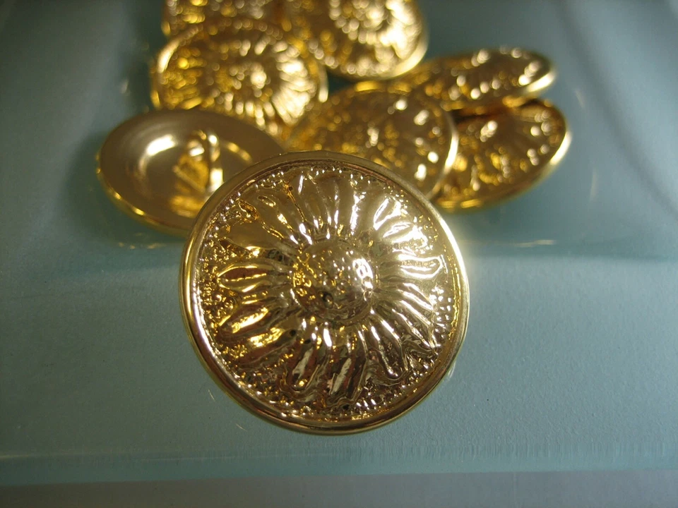 toller Trachtenknopf, Metallknopf - Blume - 26mm - Gold, Jacken-, Mantelknopf - Bild 1 von 1