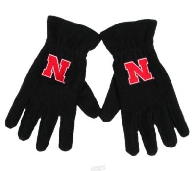 Nebraska Cornhuskers Black Fleece Gloves SMALL Winter