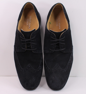 Cole Haan Grand OS Men’s Shoes Black Suede Lace Up Wing Tips Size 11.5 C22872F Cole Haan Grand OS Shoes Mens 11 M Black Suede Leather  main image 4