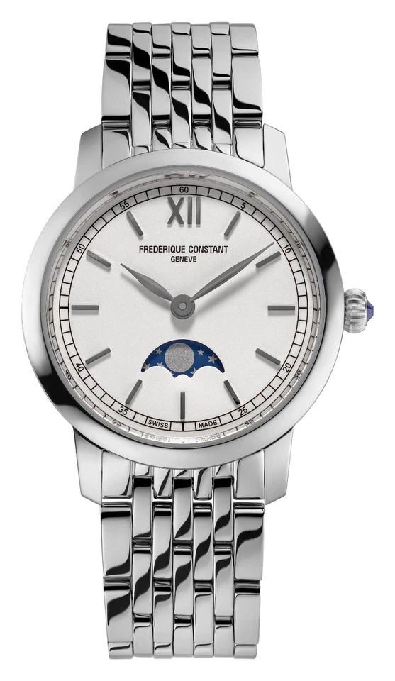 Frederique Constant Women's Moon Phase Quartz Silver Watch 30MM FC-206SW1S6BXG