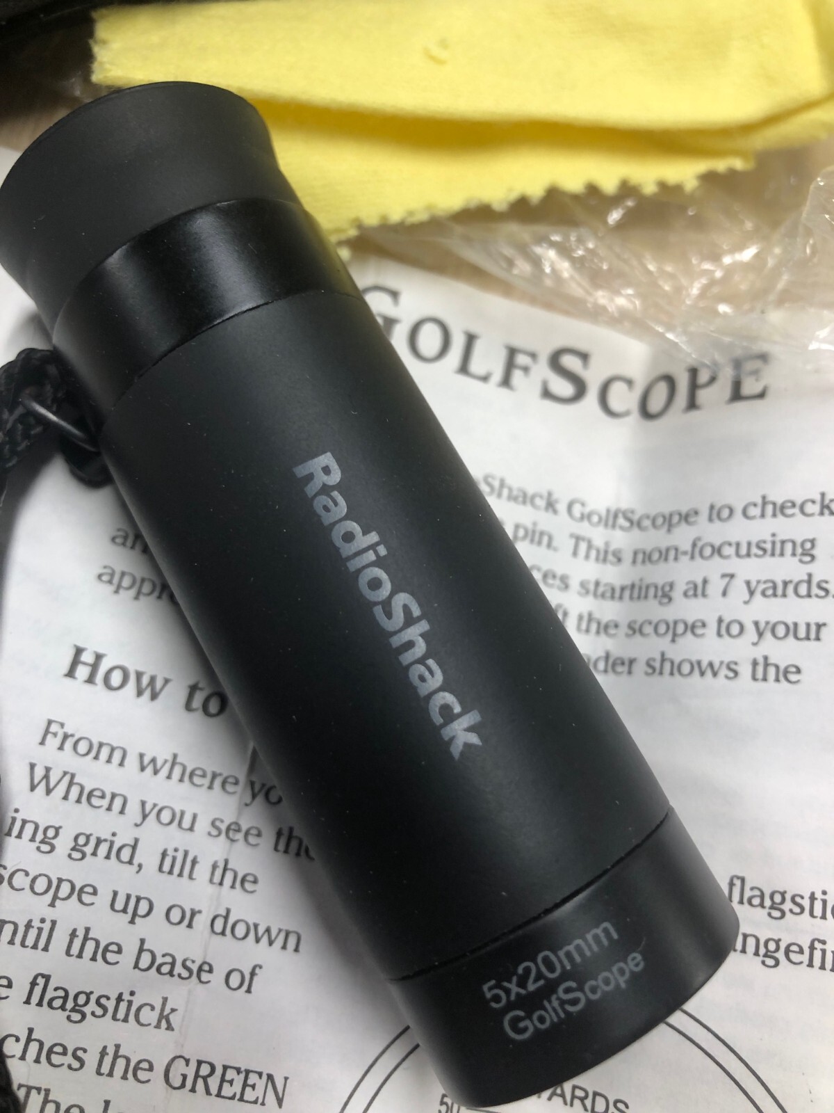 Radio Shack "Golf Scope" Range Finder W/Case, Directions and Cleaning