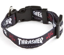 Thrasher Magazine SKATE GOAT/MAG LOGO 3/4" Wide Skateboard DOG COLLAR SMALL