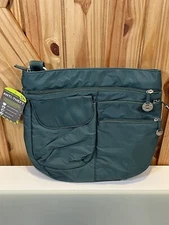 NWT Travelon Crossbody Shoulder Bag Green Anti-Theft Safe ID RFID Blocking