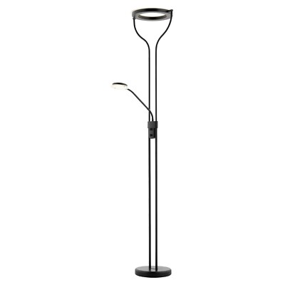 casa NOVA SEATTLE LED-Fluter Dimmbar 2-flammig Schwarz Metall H 180 cm