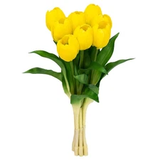 Yellow Tulip Artificial Flowers 8PCS for Wedding Home Party Restaurant