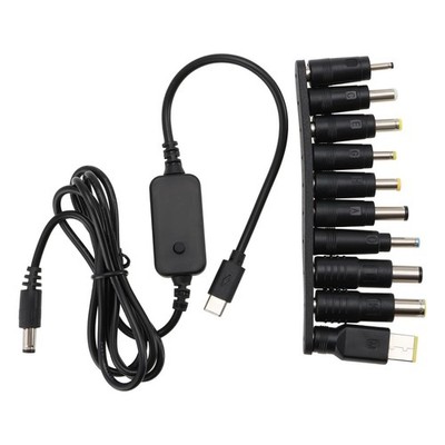 DC Adapter Cable Type C To DC5521 Adjustable Voltage 5V/9V/12V/15V/20V 1.2M