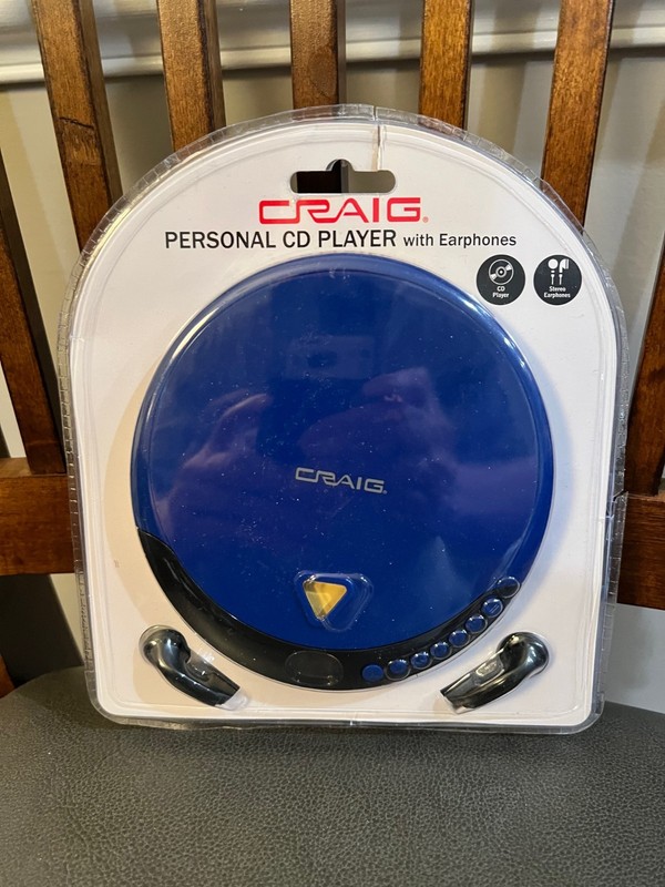 Craig Personal CD Player with Headphones CD2808BL Blue/Black New In Blister Pack