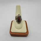 Vintage 925 Sterling Percy Carnelian Ring Southwest Navajo Style Size 9 4.7g