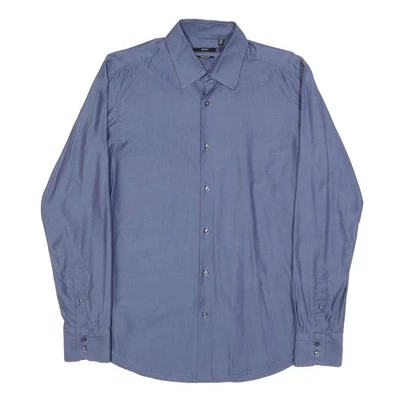 BOSS HUGO BOSS Camisa Azul Hombre Algodón Regular Manga Larga Botón Abierto - Imagen 1 de 4