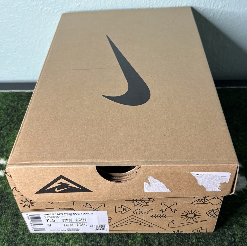US M 7.5/W 9 - Nike React Pegasus Trail 4 “Light Photo Blue Silver ...