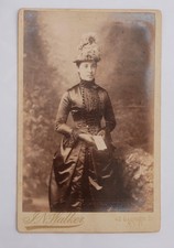 CABINET CARD OF PRETTY VICTORIAN IN GREAT DRESS, BY WALKER OF AYR (SCOTLAND)