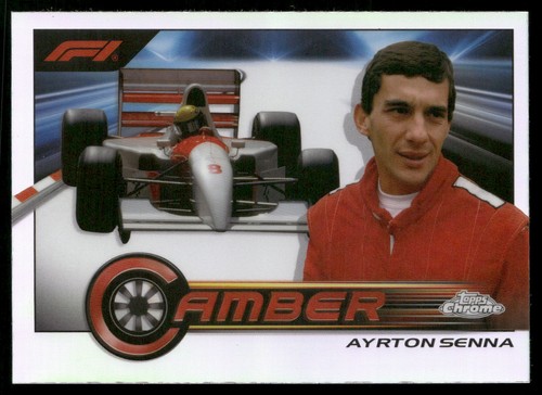 Ayrton Senna #CAM-AS card from 2023 Topps Chrome Formula 1 Camber