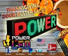 THREE COLOR LED SIGN 22" x 60" R.G.Y. PROGRAMMABLE SCROLLING MESSAGE BOARD USA