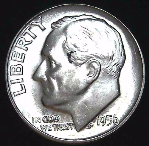 1956-P 10C Roosevelt Dime BU 90% Silver 26oww0117-3
