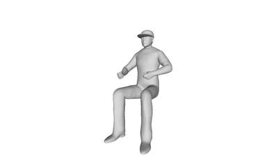 Printle C Homme 2672T-Man Sitting and Driving Cap Figure for Dioramas Train Sets