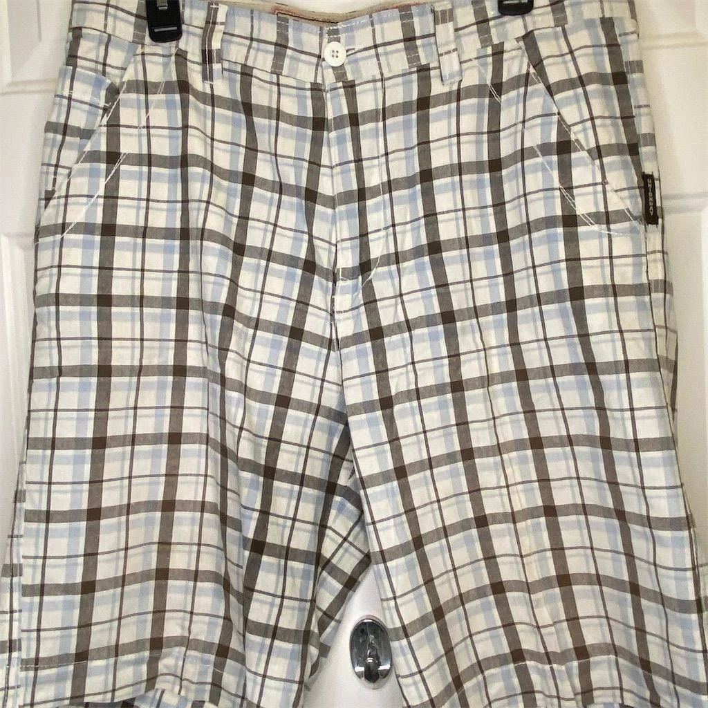 Unionbay Men's Plaid Chino Shorts Size 34 Multicolor Summer Casual
