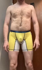 GX3 Neon Yellow Blue White Boxer Briefs Japanese Small / Medium