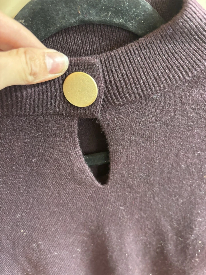 David Meister сливы фиолетовый кашемир свитер XS спереди заглянуть отверстие мягкий резинке - Изображение 2 из 4