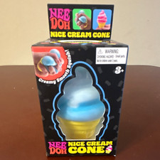 Nee Doh Nice Cream Cone Squish Squeeze Toy Blue/Yellow Age 3-4 2025 MPN 25303NAB