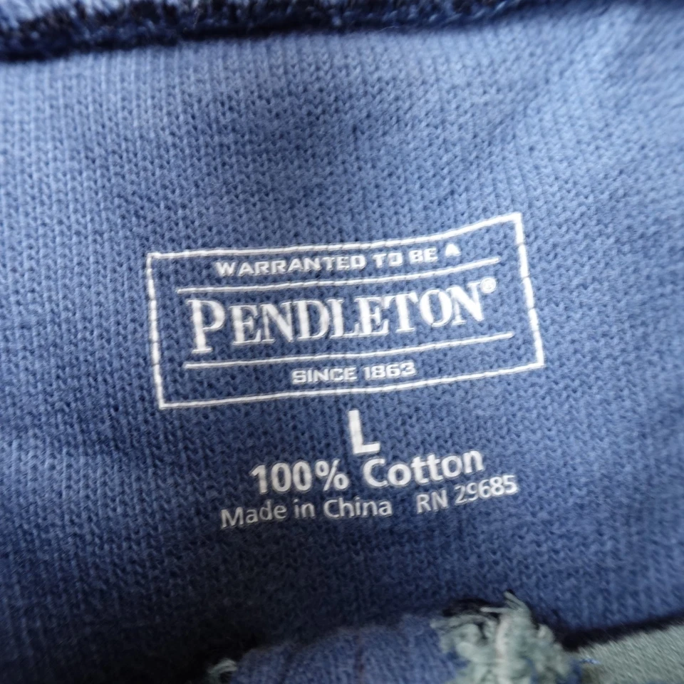 Pendleton Sweater Mens Large Blue Half Zip Pullover Mock Neck Sweatshirt Casual - Image 3 of 4