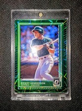 2025 RICKEY HENDERSON Donruss Optic GREEN LAZER PRIZM #7 SP Holo Serial #Ed /149