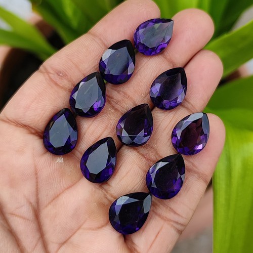 Natural 78.55 Ct With Certified Brazilian Violet Amethyst Gemstone 10Pcs Lot - Picture 2 of 9