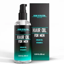 Viking Revolution Hydrating Hair Oil for Men - Mens with... 