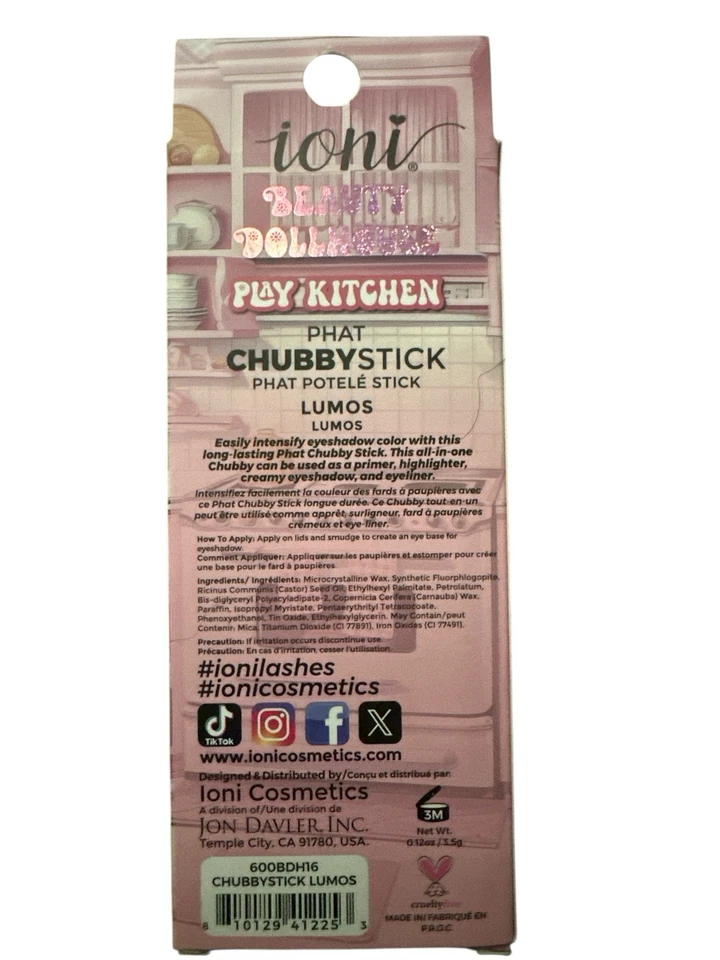 ioni Beauty Dollhouse Play Kitchen Phat Lip Chubby Stick Lipstick Crayon Lumos - Image 2 of 2