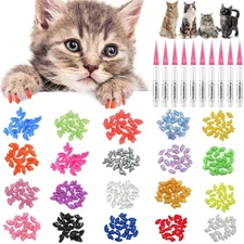 Joyjuly 100Pcs Cat Nail Caps Kitten Caps Cat Caps Cat Nail Covers With