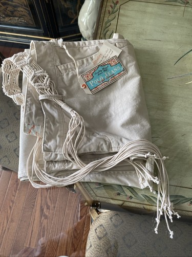 NWT Polo Ralph Lauren VTG Ladies Sz 10 Tan Mid Rise Zip With Or.Boho Belt Pants - Picture 19 of 24