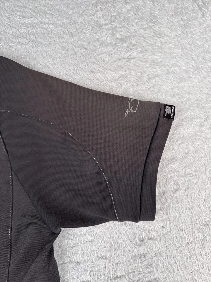 Женская велосипедная майка Nema большая черная на молнии с коротким рукавом из полиэстера выцветшая коряга - Изображение 2 из 4