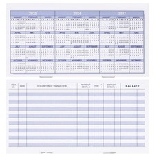 20 Pack Checkbook Register, Check Registers for Personal, Blank Ledger Transacti