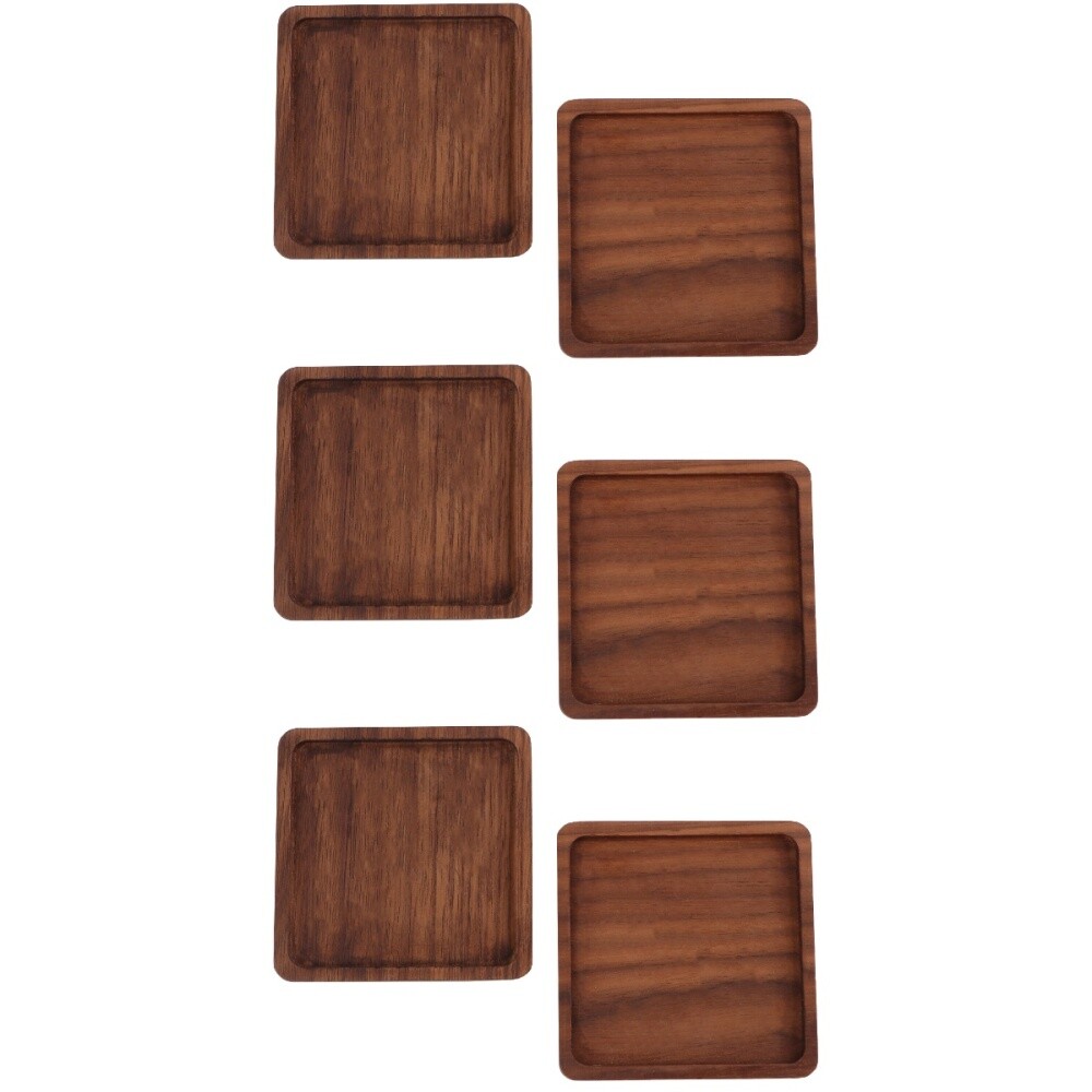 6 pcs Wooden Coaster Japanese Style Non-slip Cup Mat Heat Insulation Pad for