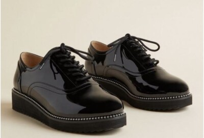 Torrid Black Oxford Platform Shoes Lace up Black Women Sz