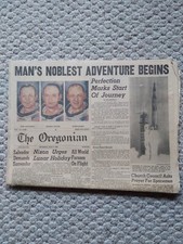 Apollo 11 Moon Landing Launch Oregonian Newspaper Thursday July 17 1969
