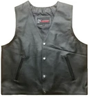 Mens Leather Vest Waistcoat Fashion Stylish Motorcycle Leather Plain Biker Vest