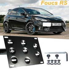 License Plate Front Bumper Tow Hook Mount Bracket Kit for Ford Focus RS 2016-18